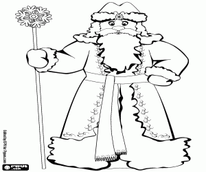 Ded Moroz, a Slavic tradition coloring page