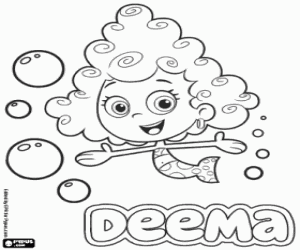 Deema the mermaid, Bubble Guppies coloring page