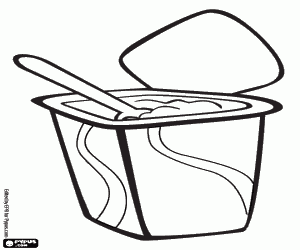 A delicious natural yogurt coloring page