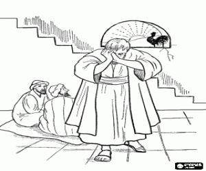 The denial of Saint Peter coloring page