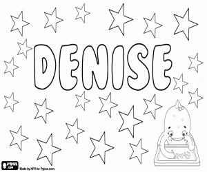 Denise, french and english name coloring page