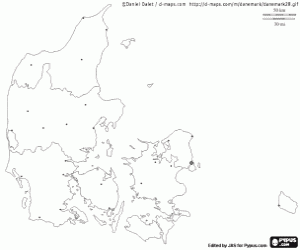 Denmark map coloring page