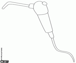 The dentist saliva aspirator coloring page