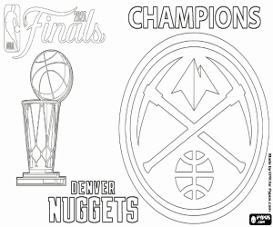 Denver Nuggets, NBA champion 2023 coloring page