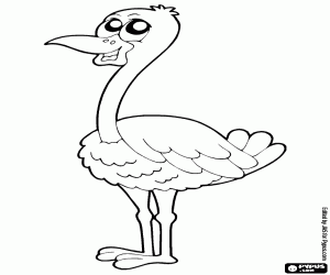 A desert ostrich coloring page