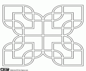 The design of a geometric mosaic coloring page