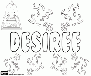 Desiree, french and english name coloring page