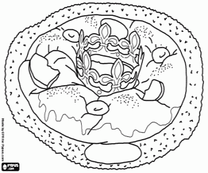 A dessert for the Epiphany day coloring page