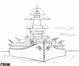 A destroyer ship coloring page