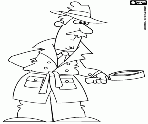 Detective in the crime scene coloring page