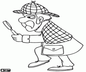 The detective Sherlock Holmes coloring page