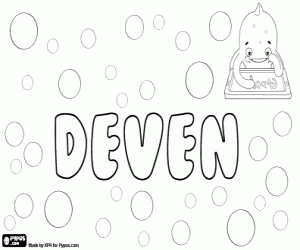 Deven, unisex name coloring page