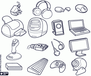 Devices and computer accessories coloring page