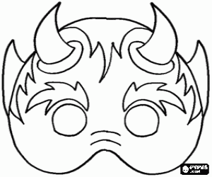 Devil mask coloring page