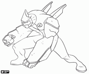 Diamondhead, alien from Ben 10 coloring page