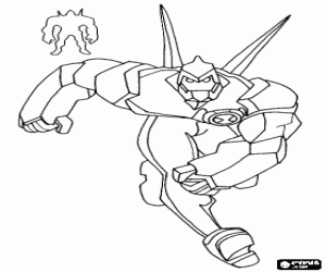 Diamondhead, a Ben 10 alien coloring page
