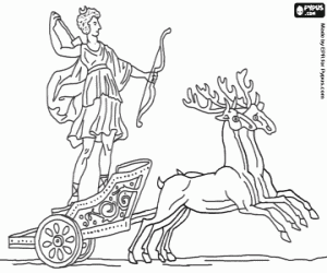 Diana, Goddess of the hunt coloring page