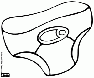 A diaper for the baby coloring page