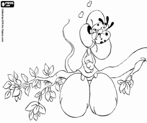 Diddlina and the love for Diddl coloring page