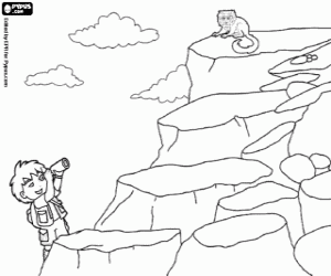 Diego in the rescue of an animal coloring page