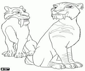 Diego and Shira the tigers coloring page