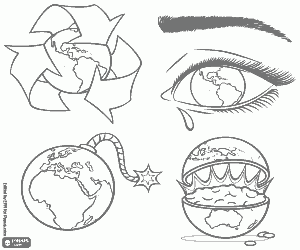Different visions of the Earth coloring page