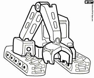 A digger with demolition clamp coloring page