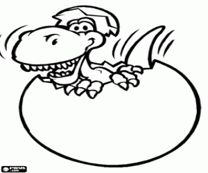 The dinosaur birth coloring page