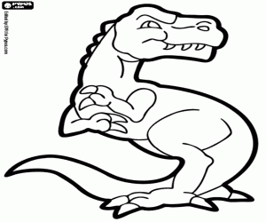 A dinosaur, number 5 coloring page