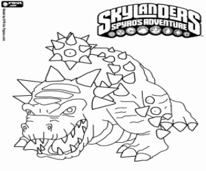 The dinosaur Skylander Bash coloring page