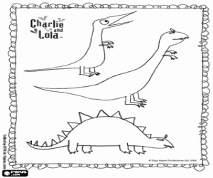 The dinosaurs of Charlie coloring page