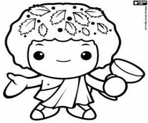 Dionysus or Bacchus, the god of wine coloring page