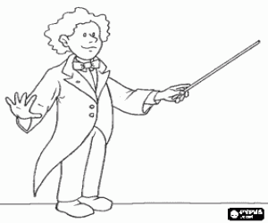 The director of orchestra musicians coloring page