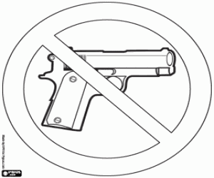 Disarmament to avoid conflicts coloring page