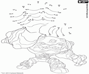 Discover Gravattack, dot to dot coloring page