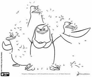 Discover the penguins of Madagascar coloring page