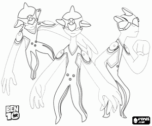 Ditto, an alien from Ben 10 coloring page