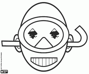 Diver mask for Carnival coloring page