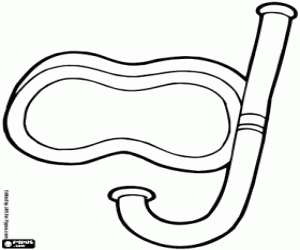 Diver mask coloring page