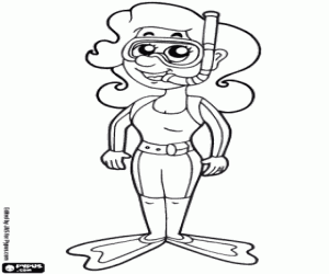Diver coloring page