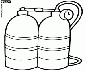 Diving cylinders coloring page