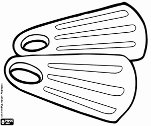 Diving fins coloring page