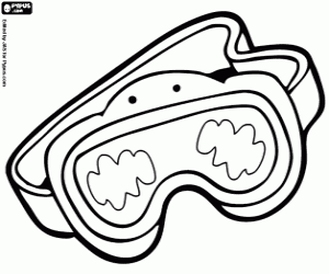Diving mask coloring page