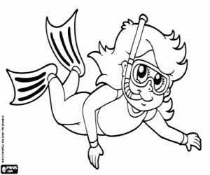 Diving coloring page