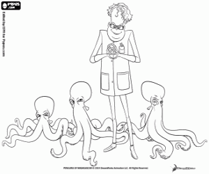 Doc OctaviusBrine and the octopuses coloring page
