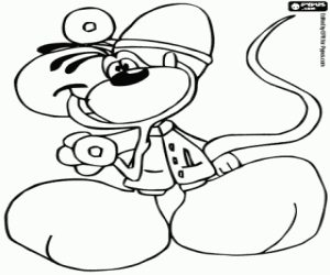 The doctor Diddl, the doctor mouse coloring page