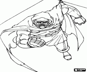 Doctor Doom, a supervillain coloring page