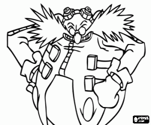 Doctor Eggman, a Sonic enemy coloring page