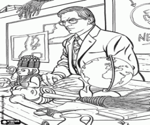 Doctor Jones at the University coloring page