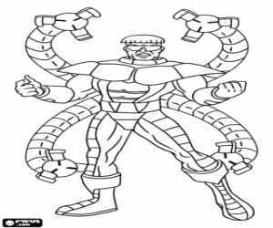 Doctor Octopus, a Spiderman enemy coloring page